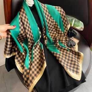 Miss Lucas Elegant Checkered Silky Scarf